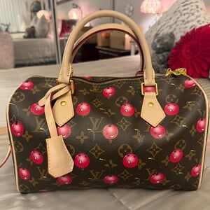 Brown, Red and Cream Monogram Satchel/Handbag